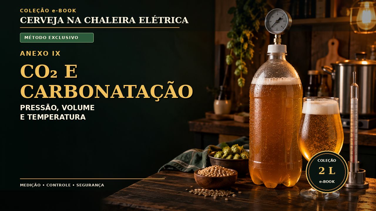 Capa editorial do Anexo IX — CO₂ e Carbonatação: Pressão, Volume e Temperatura