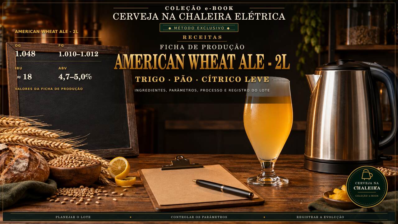Capa editorial da receita — Ficha de Produção American Wheat Ale - 2L