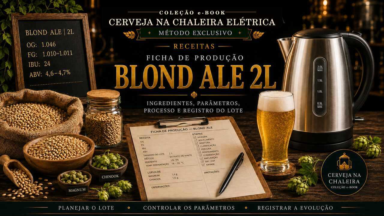 Capa editorial da receita — Ficha de Produção Blond Ale - 2L