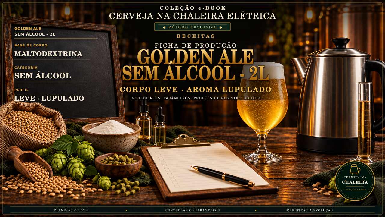 Capa editorial da receita — Ficha de Produção Golden Ale sem Álcool - 2L