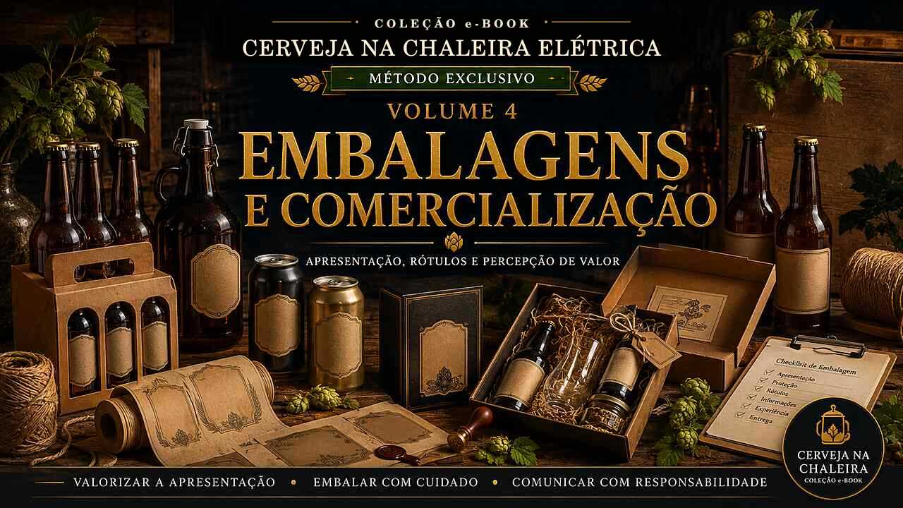 Capa editorial do Volume 4 — Embalagens e Comercialização