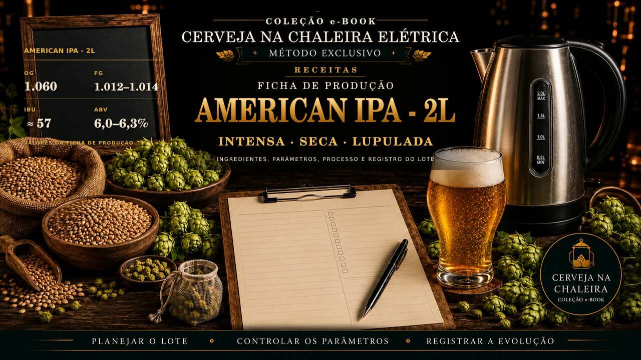 Capa editorial da receita — Ficha de Produção American IPA - 2L