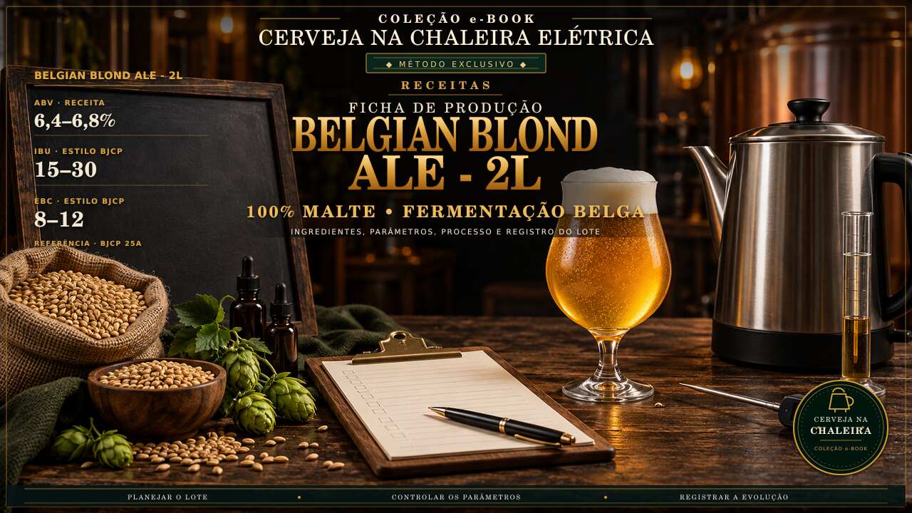 Capa editorial da receita — Ficha de Produção Belgian Blond Ale - 2L